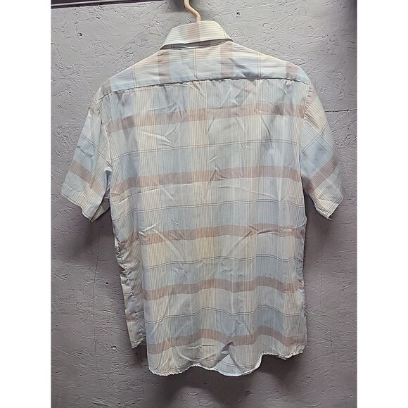 Retro‎ Vintage Towncraft JCPenney Blue Plaid Collared Buttonup Shirt L 70s - Picture 10 of 15